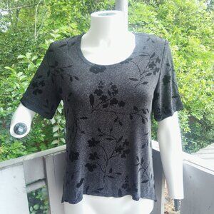 Vintage 90s Slinky Asymmetrical Floral Top